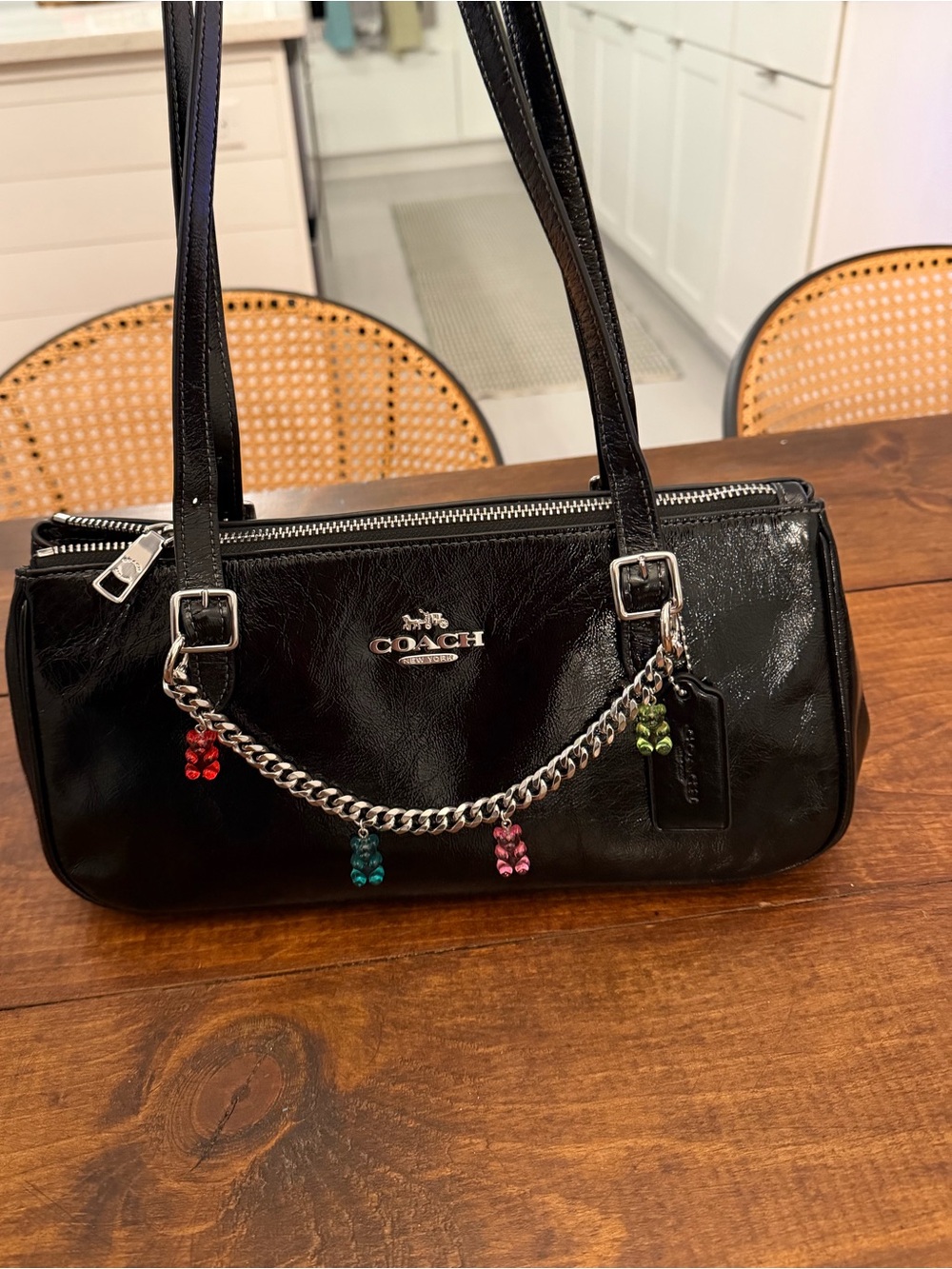 Bag charm chain / beaded stainless steel